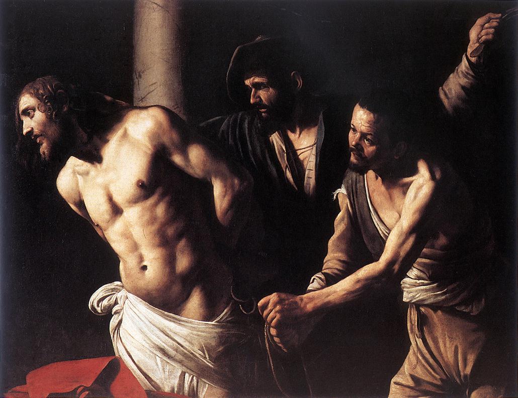    <br> Christ at the Column. c. 1607. Oil on canvas, 134,5 x 175,5 cm. Musee des Beaux-Arts, Rouen. 