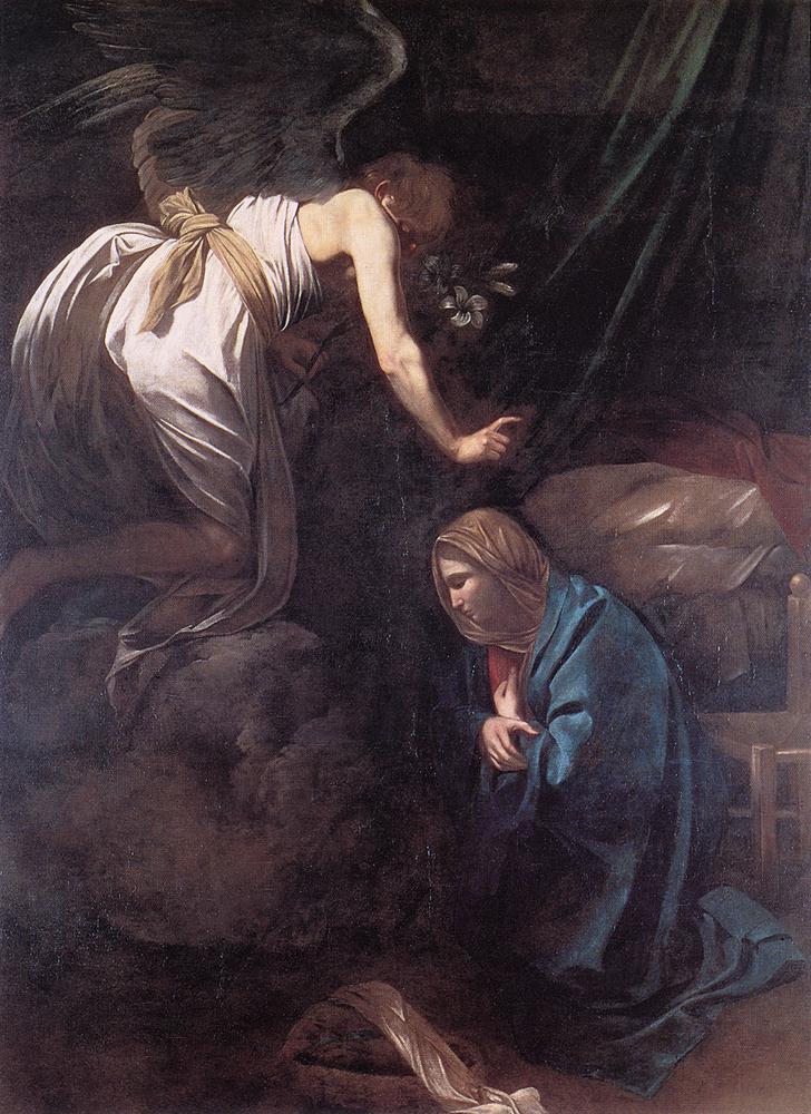  <br> The Annunciation. 1608-09. Oil on canvas, 285 x 205 cm. Musee des Beaux-Arts, Nancy. 