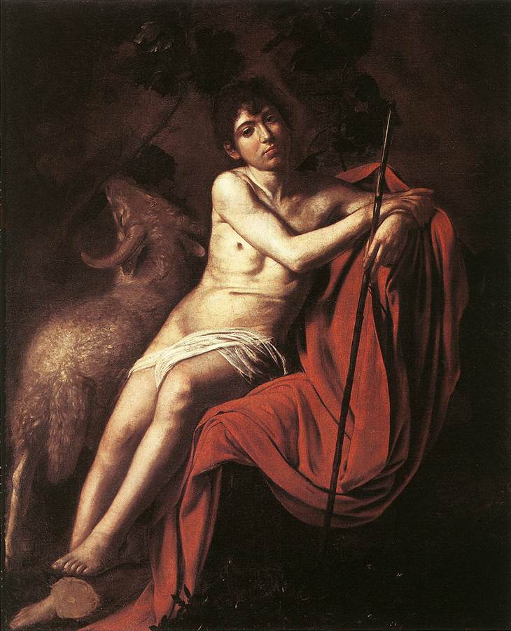   , 1610<br>  ,  <br> St John the Baptist. 1610. Oil on canvas, 159 x 124 cm. Galleria Borghese, Rome. 