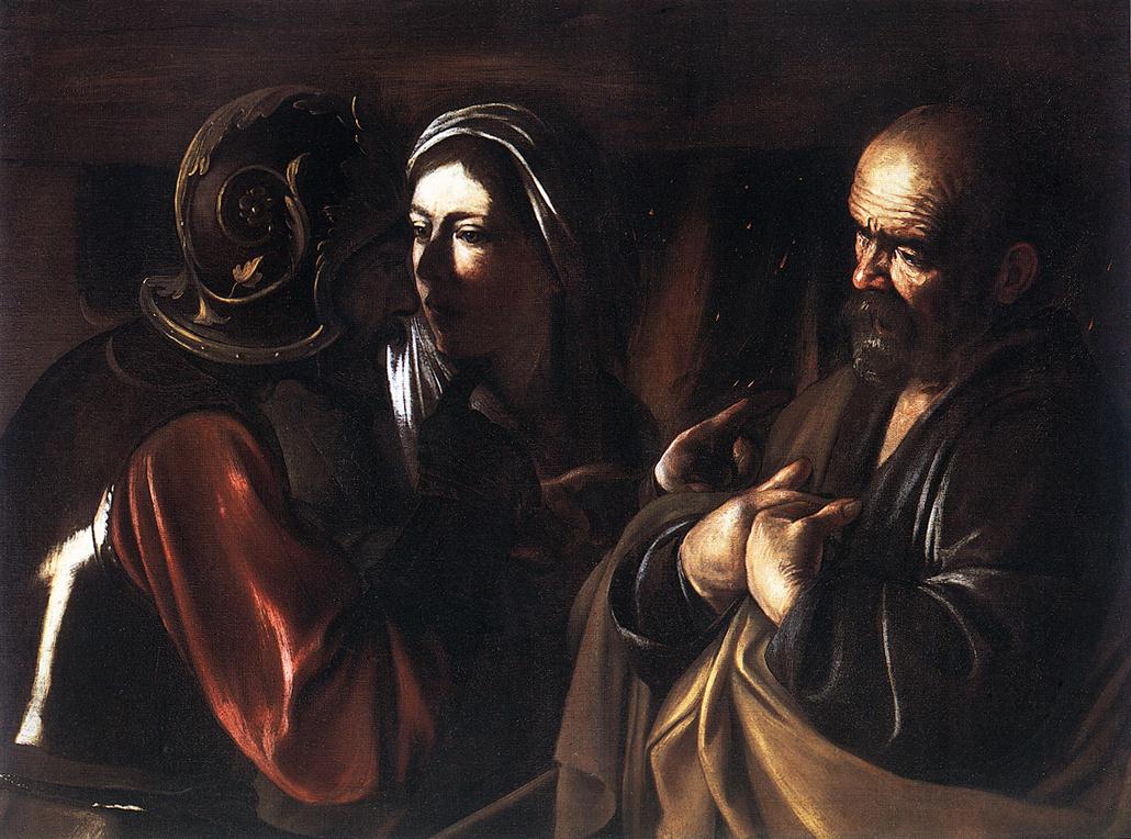   <br> The Denial of St Peter. 1610. Oil on canvas, 94 x 125 cm. Shickman Gallery, New York. 