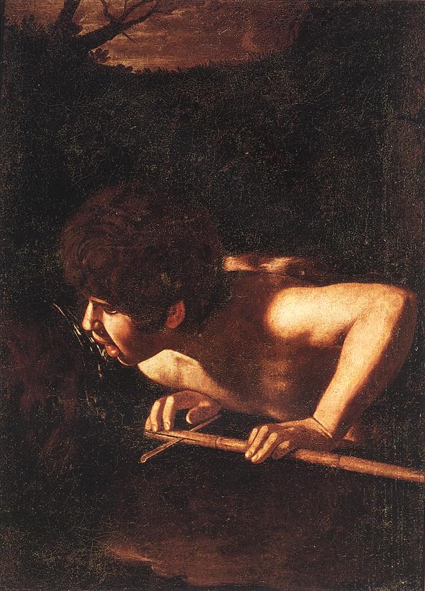      <br> St John the Baptist at the Well. 1607-08. Oil on canvas, 73 x 100 cm. Collezione Bonello, Malta. 