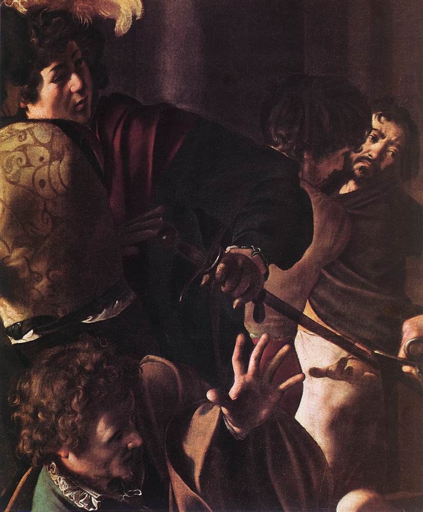    ()<br>  -     <br> The Martyrdom of St Matthew (detail). 1599-1600. Oil on canvas, width of detail: 90 cm. Contarelli Chapel, San Luigi dei Francesi, Rome. 