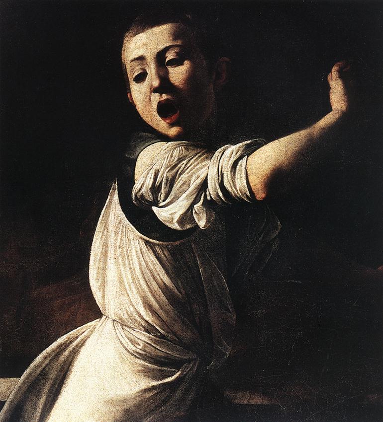    ()<br>  -     <br> The Martyrdom of St Matthew (detail). 1599-1600. Oil on canvas, width of detail: 90 cm. Contarelli Chapel, San Luigi dei Francesi, Rome. 