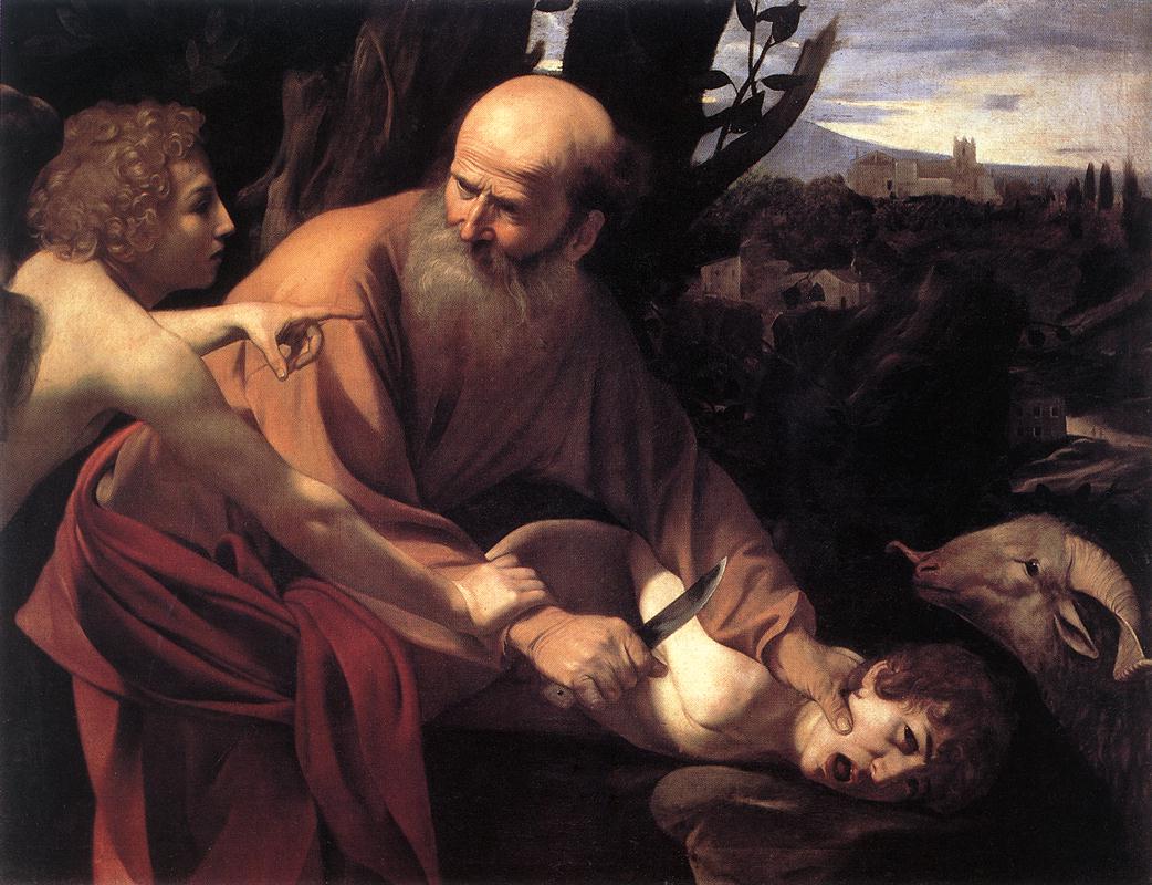   <br> The Sacrifice of Isaac. 1601-02. Oil on canvas, 104 x 135 cm. Galleria degli Uffizi, Florence. 