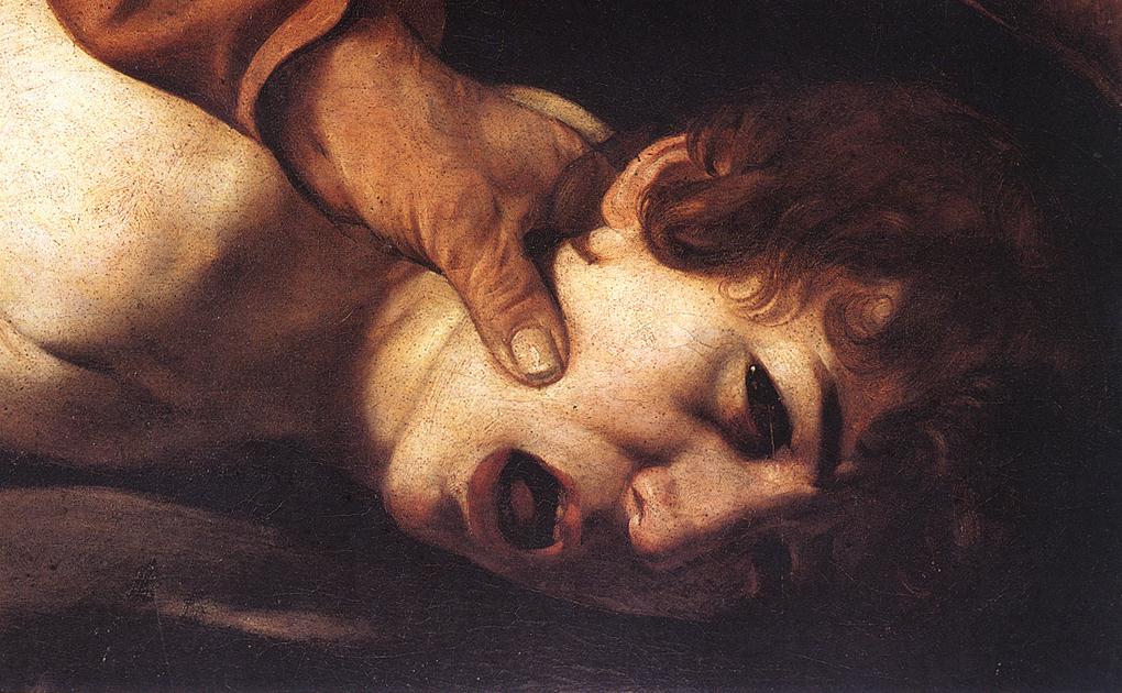   () <br> The Sacrifice of Isaac (detail). 1601-02. Oil on canvas. Galleria degli Uffizi, Florence. 