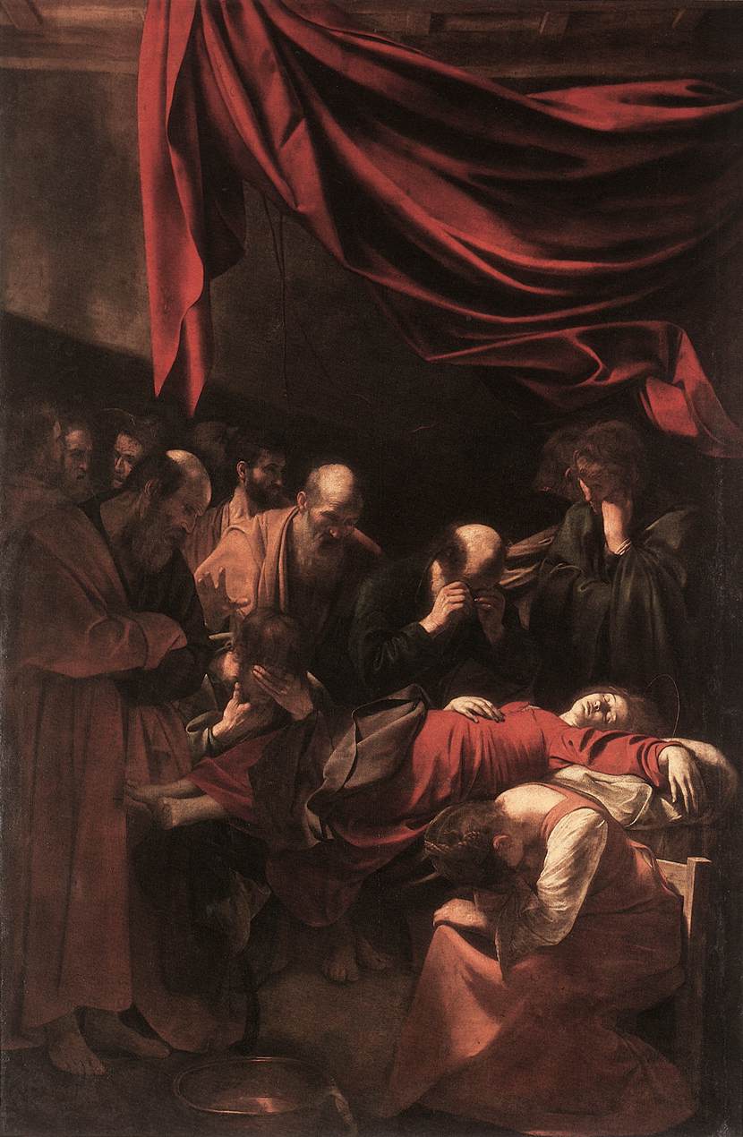  <br> , <br> The Death of the Virgin. 1606. Oil on canvas, 369 x 245 cm. Musee du Louvre, Paris. 