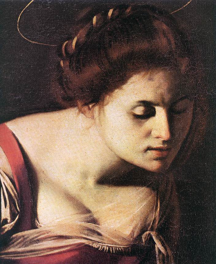 Madonna Palafrenieri (), 1606 <br>  ,  <br> Madonna Palafrenieri (detail). 1606. Oil on canvas, width of detail: 47 cm. Galleria Borghese, Rome. 