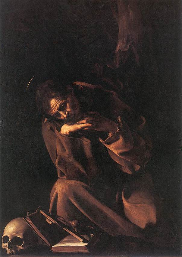   <br> St Francis. c. 1606. Oil on canvas, 130 x 190 cm. Pinacoteca, Cremona. 