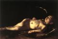 Спящий Купидон <br> Sleeping Cupid. 1608. Oil on canvas, 71 x 105 cm. Galleria Palatina (Palazzo Pitti), Florence.