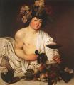 Вакх <br> Bacchus. c. 1596. Oil on canvas, 95 x 85 cm. Galleria degli Uffizi, Florence