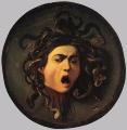 Медуза <br> Medusa. 1598-99. Oil on canvas mounted on wood, 60 x 55 cm. Galleria degli Uffizi, Florence.