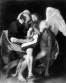 Святой Матфей и Ангел <br> St Matthew and the Angel. 1602. Oil on canvas, 232 x 183 cm. Formerly Kaiser-Friedrich-Museum, Berlin.