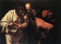 Недоверчивость святого Фомы <br> The Incredulity of Saint Thomas. 1601-02. Oil on canvas, 107 x 146 cm. Sanssouci, Potsdam.