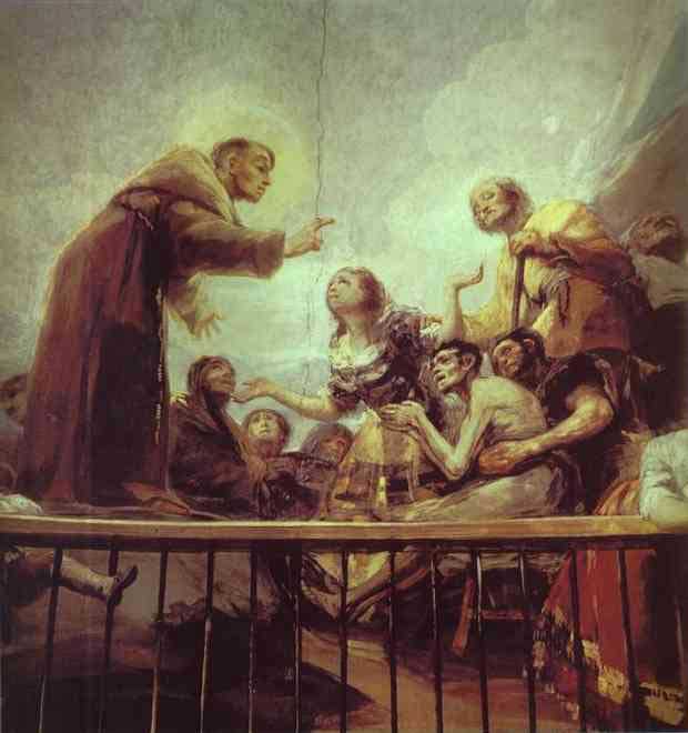 The Miracle of St. Anthony. 1798. Fresco. Detail of the decoration of the cupola of the Church of San Antonio de la Florida, Madrid, Spain.  