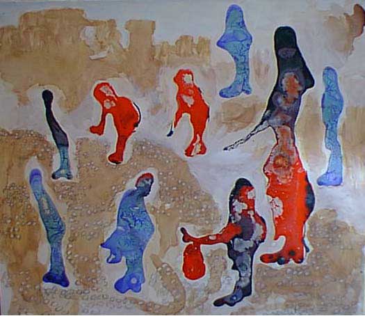       <br>Searching for treasures at the old fortress<br>80x80 ,2001 