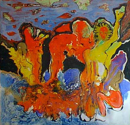   <br>Bathing in storm<br>100x100, 2000 