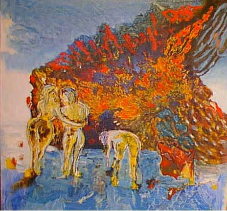   <br>The blooming Island bathers<br>110x110, 1999 