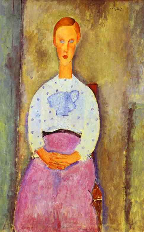 Jeaune fille au corsage a pois. 1919.   . Barnes Foundation, Lincoln University, Merion, PA, USA.  