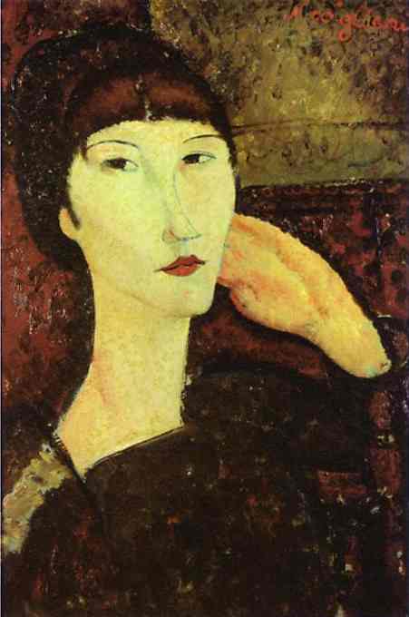 Adrienne (Woman with Bangs). 1917.   . 55.3 x 38.1 cm. The National Gallery of Art, Washington, DC, USA.  