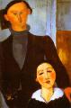 The Sculptor Jacques Lipchitz and His Wife Berthe Lipchitz. 1916.   . 80.2 x 52.5 cm. Art Institute of Chicago, Chicago, IL, USA. . 