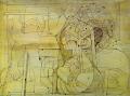     . 1934. Chinese ink on wood.	