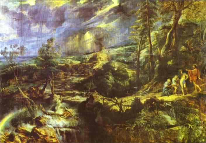 Stormy Landscape with Philemon and Baucis. c.1620.   . Kunsthistorisches Museum, Vienna, Austria.   