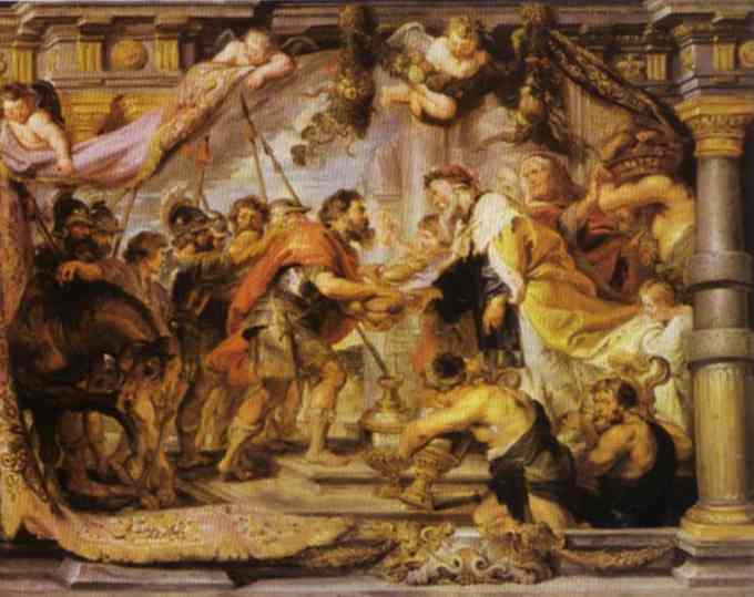The Meeting of Abraham and Melchizedek. c.1625.   .   ,    