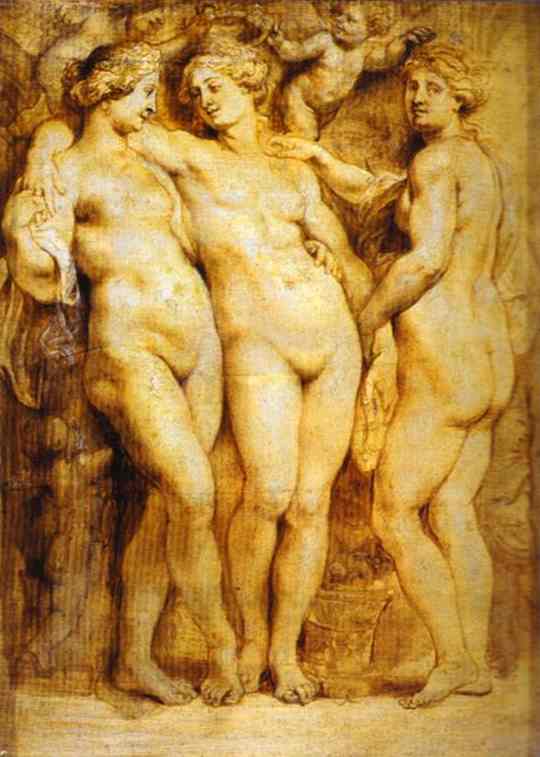 The Three Graces. 1628-1630.   . Palazzo Pitti, Galleria Palatina, Florence, Italy.   