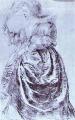 Young Woman with an Ostrich Plum. 1632-1635. Chalk on paper. British Museum, London, UK. 
