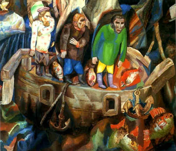   , 1912-1913<br>  .  <br>West and East<br>Oil on canvas. The Russian Museum<br>39.5x46 cm 