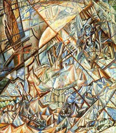 ., 1921<br>  .  <br>October. Landscape. Formula<br>Oil on plywood. The Russian Museum<br>47x40.5 cm 