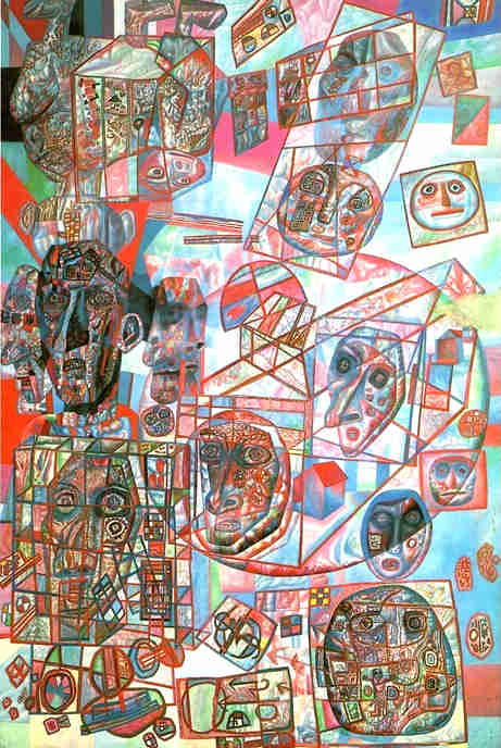   , 1925<br>  .  <br>A Man in the World<br>Oil on paper mounted on cardboard. The Russian Museum<br>107x71.5 cm 