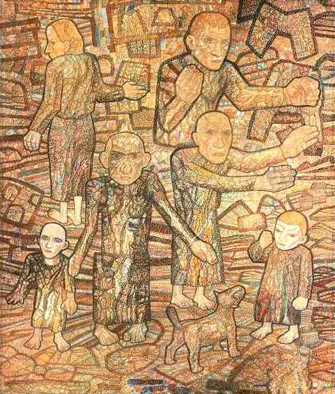  , 1938<br>  . <br>After the Raid<br>Oil on paper. The Russian Museum<br>74x64 cm 