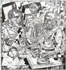 , 1913<br>, ,   <br>The Yard-Keepers<br>Watercolor, Indian ink, brush, graphite pencil on paper. The Russian Museum<br>16.1x16 cm