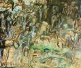  (), 1973<br>,, , ,   .  <br>Untitled (The Riders)<br>Watercolor, Indian ink, feather, brush, graphite pencil on paper. The Russian Museum<br>23.8x28.8 cm