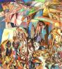  , 1913-1914<br>  .  <br>Fishermen Schooner<br> Oil on paper mounted on canvas. The Russian Museum<br>106x100 cm