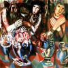   3-   , 1914-1915<br>  .  <br>A Party of Three at the Table<br>Oil on canvas. The Russian Museum<br>98x101 cm