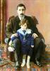      , 1915<br>  .  <br>Portrait of Armand Frantzevich Aziber With His Son<br>Oil on canvas. The Russian Museum<br>115x83 cm