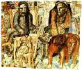  , 1915<br>, , , ,   <br>The Dray-Men<br>Watercolor, brown ink, Indian ink, feather, brush, graphite pencil on paper. The Russian Museum<br>45x51.7 cm