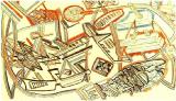  , 1920<br>  .  <br>A Geometrical Construction<br>Watercolor on paper. The Russian Museum<br>, 16.1x27.3 cm