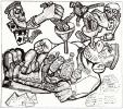   , 1923<br>, ,   .  <br>The Formula of Contemporary Pedagogy of IZO<br>Indian ink, feather, brush on paper. The Russian Museum<br>17.5x20 cm