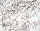   (  ), 1923-1924<br>, ,   .  <br>Untitled (People and Animals)<br>Indian ink, feather, graphite pencil on paper. The Russian Museum<br>19.8x25.4 cm