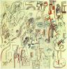 , 1924<br>, ,   .  <br>Heads<br>Watercolor, Indian ink, feather on paper. The Russian Museum<br>44.3x42.5 cm
