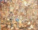 , 1938<br>  .  <br>Composition (A Raid)<br>Oil on paper. The Russian Museum<br>71x86.8 cm