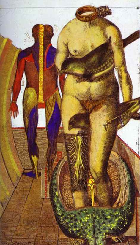  -. 1921.     .    <br> The Word or Woman-Bird / La Parole ou Femme-oiseau. 1921. Collage and gouache on paper. Private collection. <br> 18.5 x 10.6 cm 