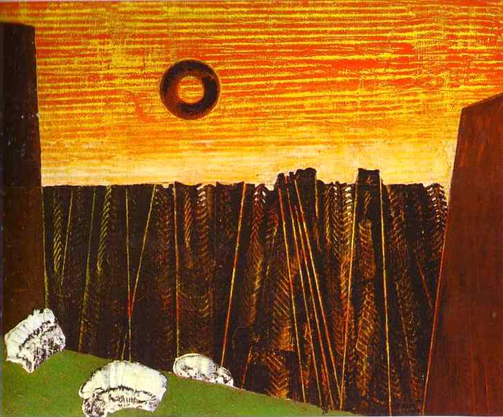 Fishbone Forest. 1927. Oil on canvas. Private collection. <br> 54 x 65 cm 
