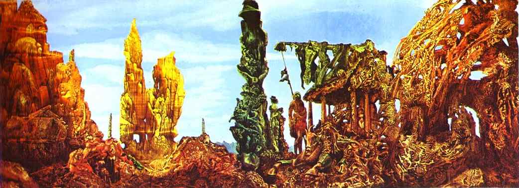    II. 1940-42.    <br> Europe after the Rain II. Oil on canvas. 1940-42.  Wadsworth Atheneum, Hartford, CT, USA. <br> 54 x 146 cm 