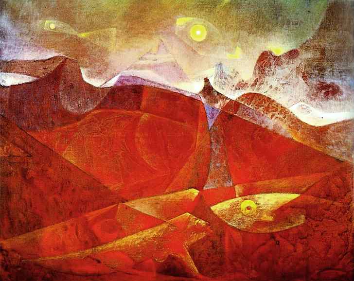 Colorado of Medusa, Color-Raft of Medusa. 1953. Oil on canvas. 75 x 92 cm. Private collection. <br> 