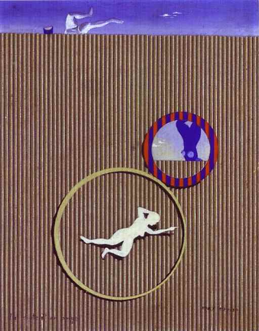   <br> The Fall of an Angel / La Chute d'un ange. Collage and oil on paper. Private collection. <br> 44 x 34 cm 