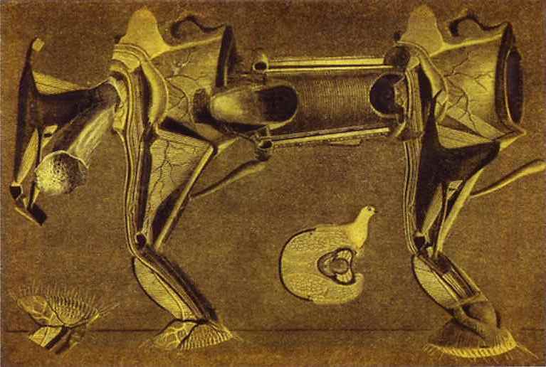 Un peu malade le cheval patte pelu... 1920. Collage and gouache on paper mounted on cardboard. GAM - Galleria Civica d'arte Moderna e Contemporanea, Turin, Italy. <br> 16 x 23 cm 